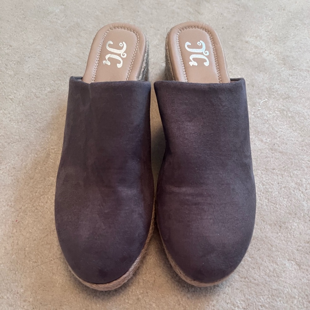 Espadrille faux suede slide